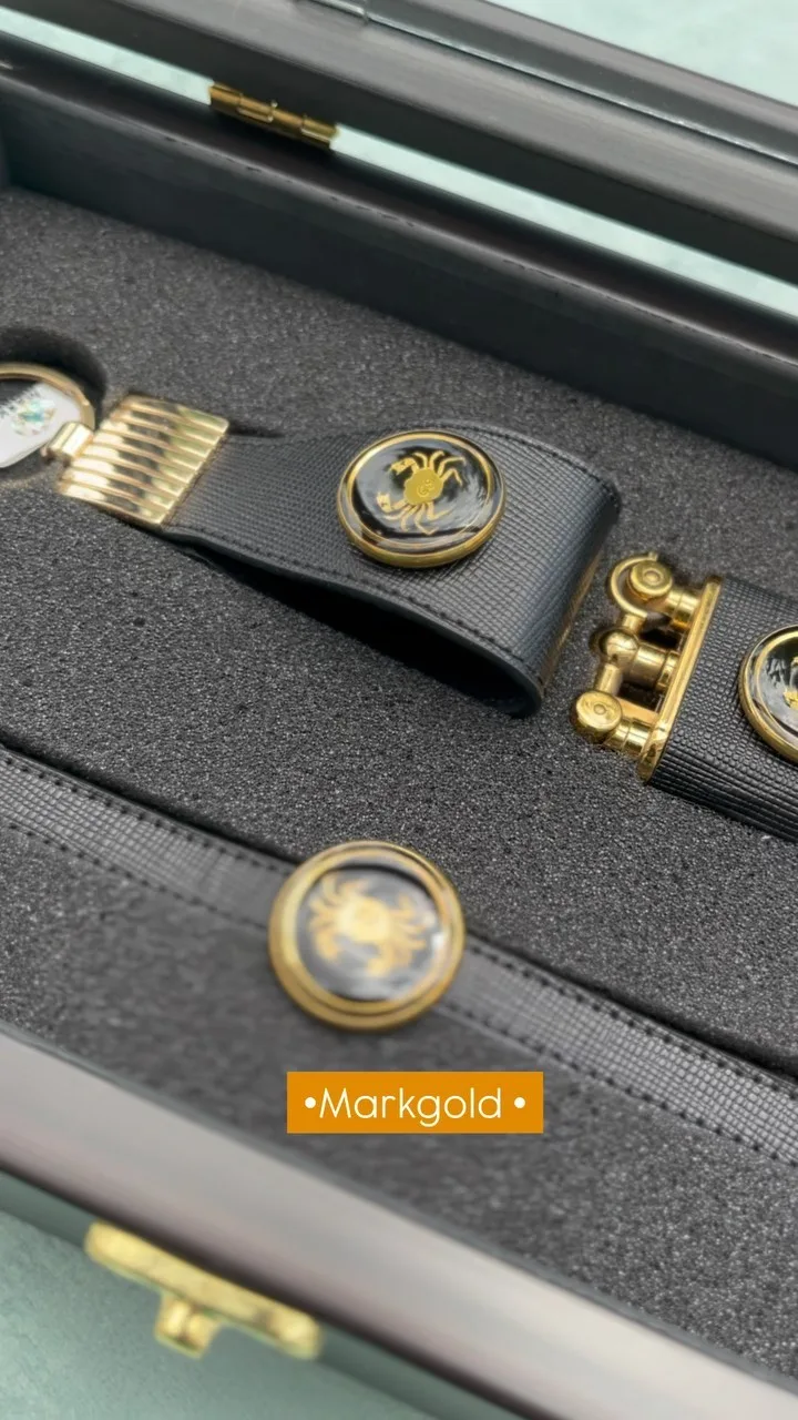 ست چرم روکش طلا ماه تیر