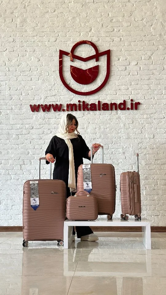 چمدان، رنگ قهوه‌ای روشن، ست چمدان چرخ‌دار، سخت