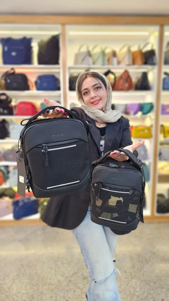 کیف دوشی، رنگ مشکی و سبز زیتونی، جنس پارچه، کیف دوشی اسپرت