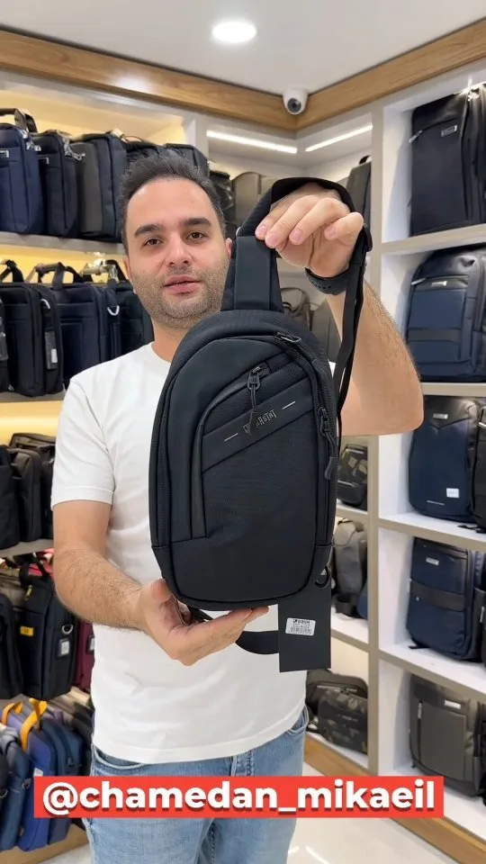 کیف کمری، رنگ مشکی، جنس پارچه، دوشی