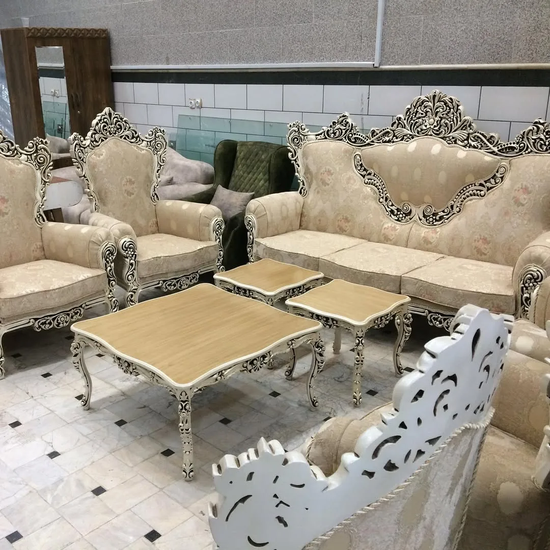 مبل سلطنتی نه نفره تمام چوب