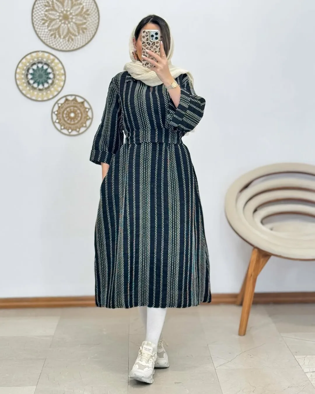 پیراهن کمردار کوکدوزی
