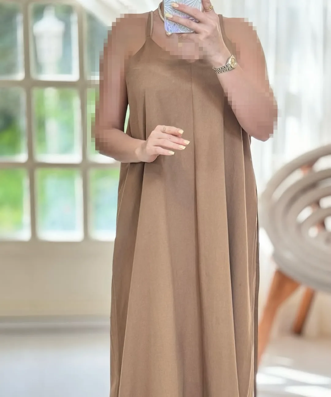 سارافن و کراپ کت — رنگ قهوه‌ای — نمای جزئیات — سارافن — عکس ۷