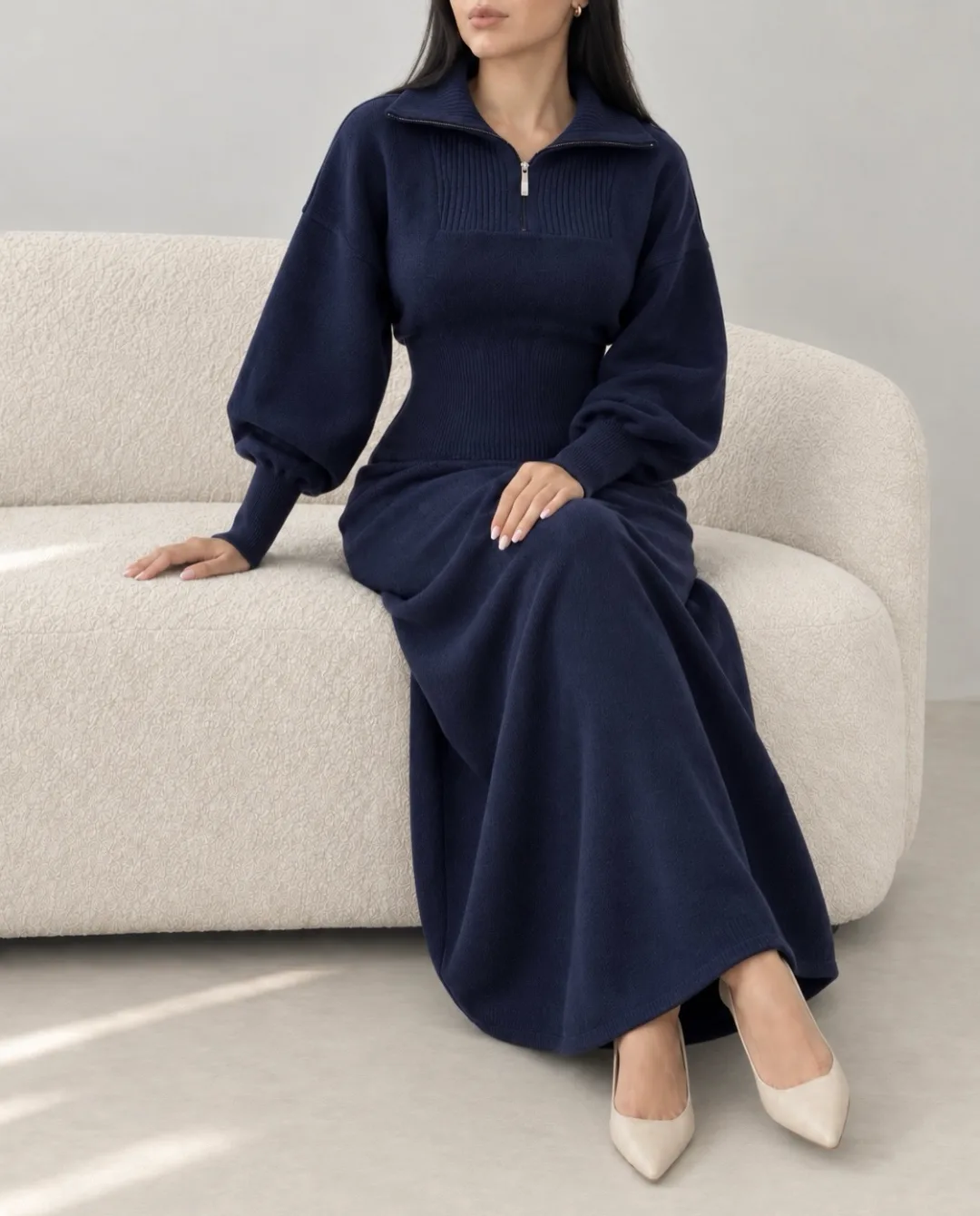 پیراهن ساعت شنی یقه پلوشرتی