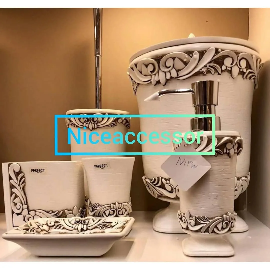 ست اکسسوری حمام کانتراست (سطل، برس، جامسواکی) — عکس ۴