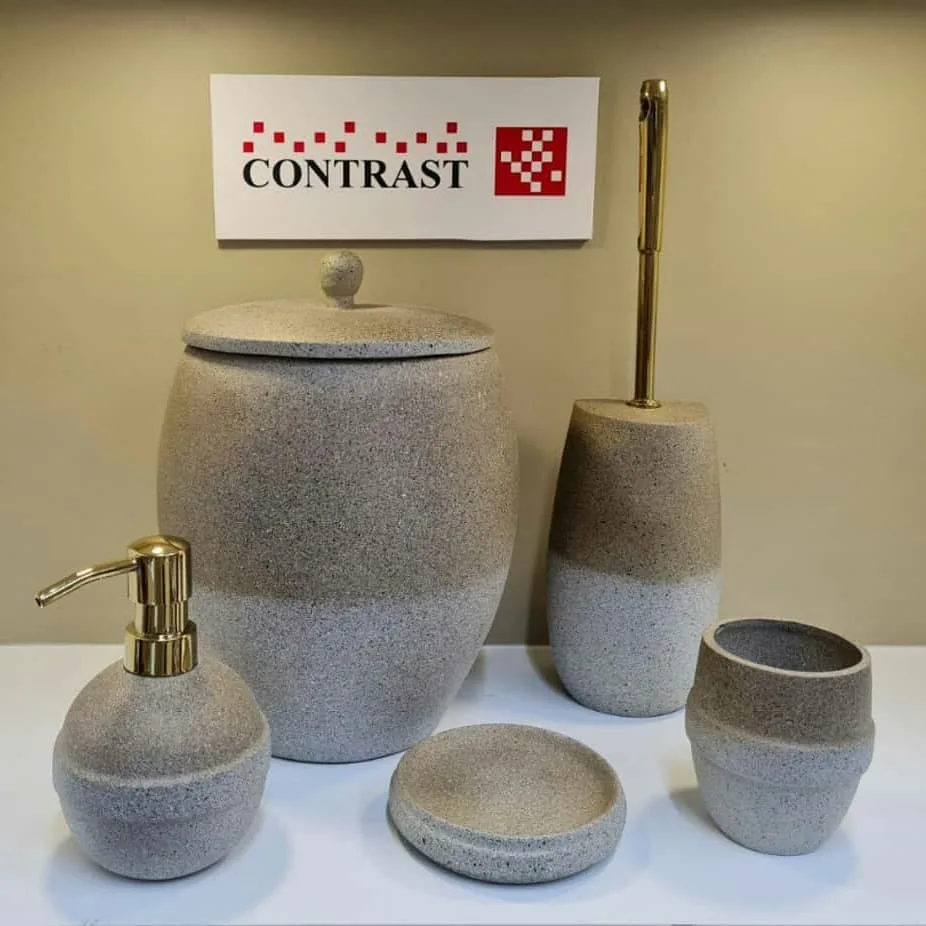 سرویس رزین ماربل حمام کانتراست — عکس ۴