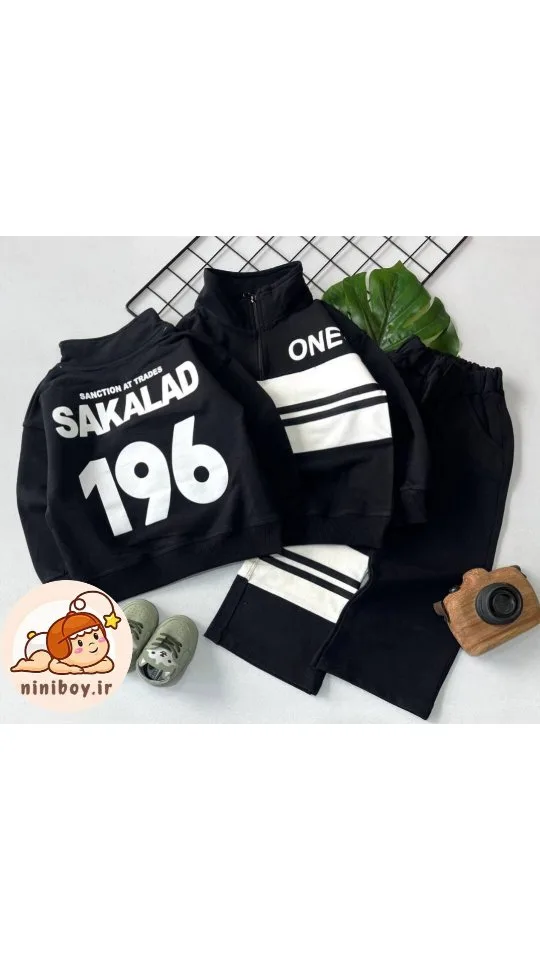 ست بلوز نیم زیپ و شلوار بچگانه