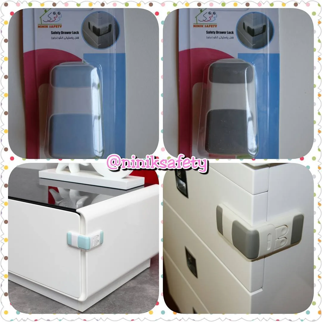 قفل کشو آبی و طوسی N9350 نی نی ک