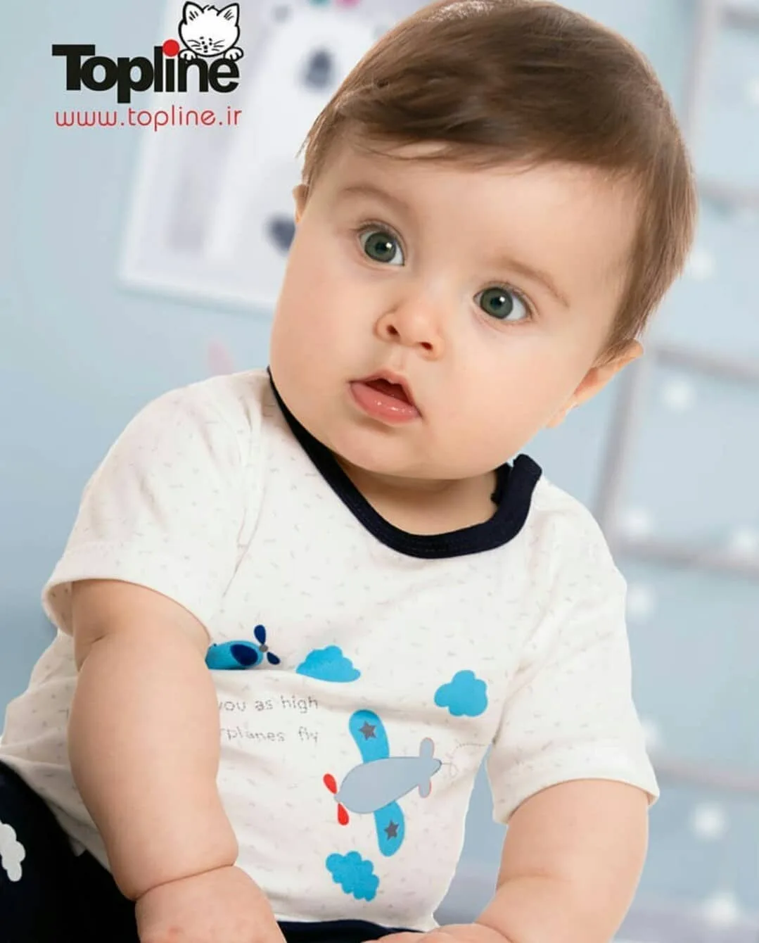 لباس نوزادی طرح هواپیما تاپ لاین