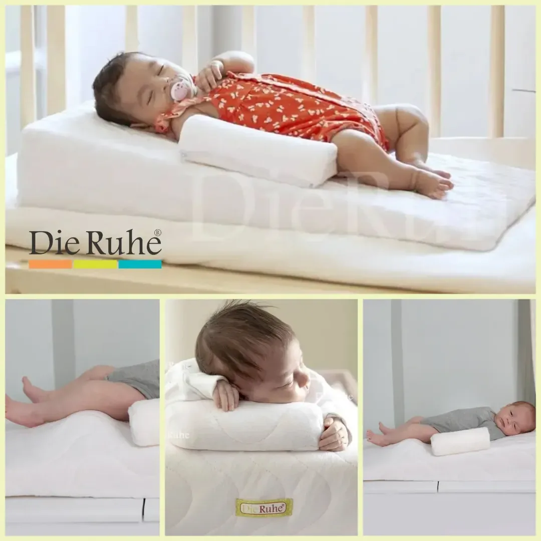 تشک آنتی رفلاکس نوزاد Die Ruhe، رنگ سفید، جنس پارچه و اسفنج، شیب‌دار طبی نوزاد