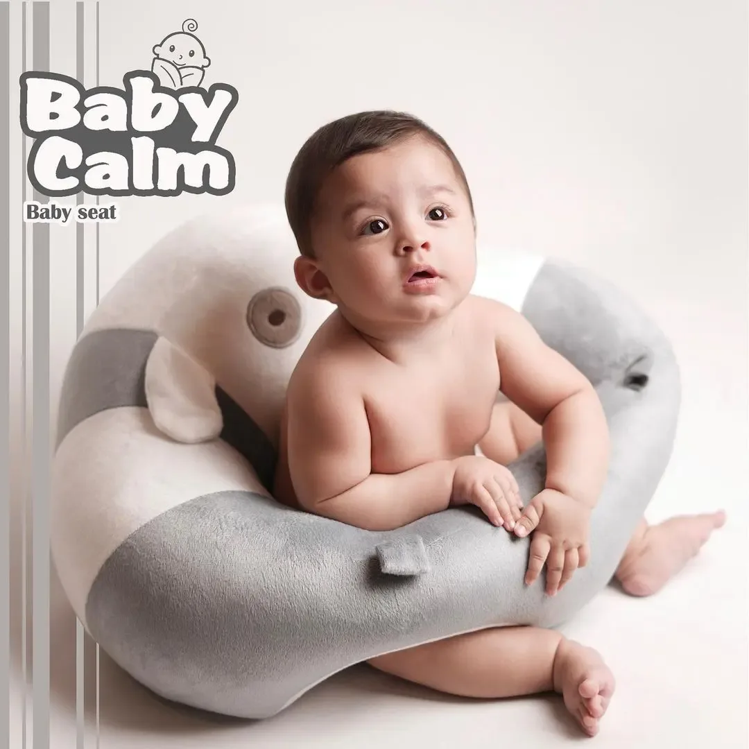 مبل و صندلی کمک آموزشی نوزاد Baby Calm، رنگ خاکستری و سفید، جنس پارچه، پشتی نوزاد