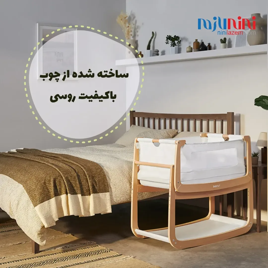 تخت کنار مادر و گهواره چوبی — عکس ۳