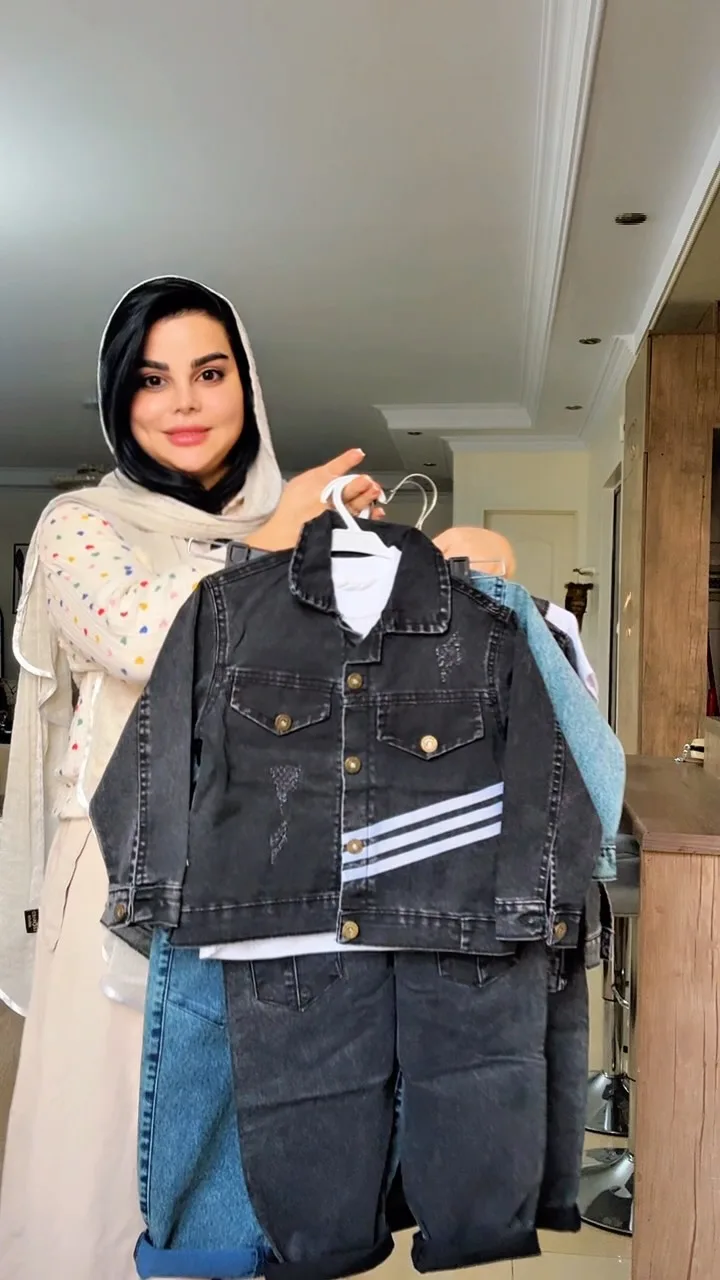 ست بیلر و کت جین و تیشرت بچگانه