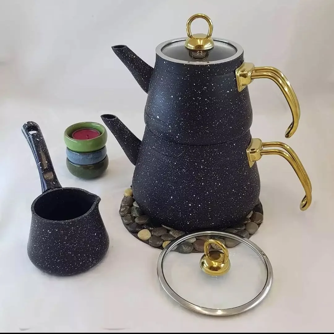 ست کتری، قوری و قهوه‌جوش گرانیتی — عکس ۳