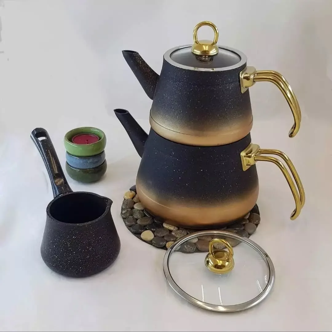 ست کتری، قوری و قهوه‌جوش گرانیتی — عکس ۵