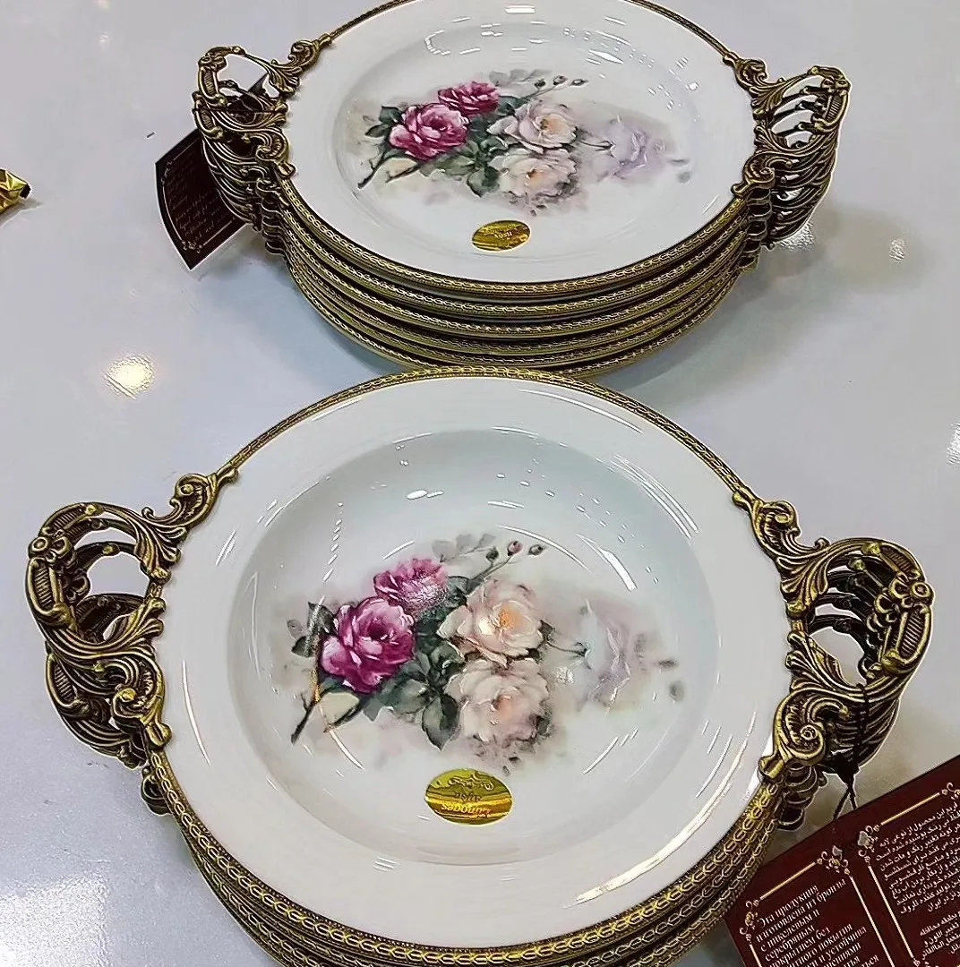 بشقاب پلوخوری و خورشت‌خوری گلسرخی — عکس ۳