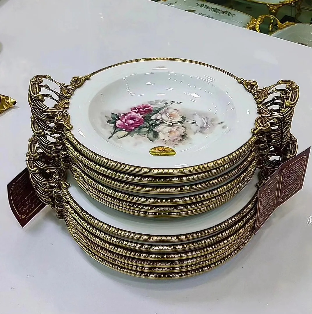 بشقاب پلوخوری و خورشت‌خوری گلسرخی — عکس ۴