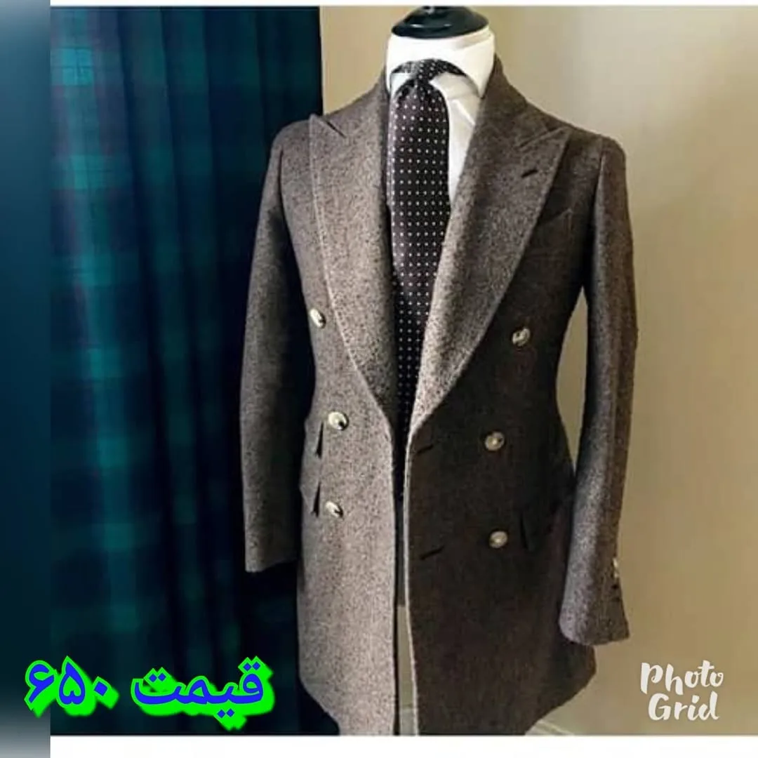 پالتو فوتر محمدی، رنگ قهوه‌ای، بلند، دبل برست، جذب
