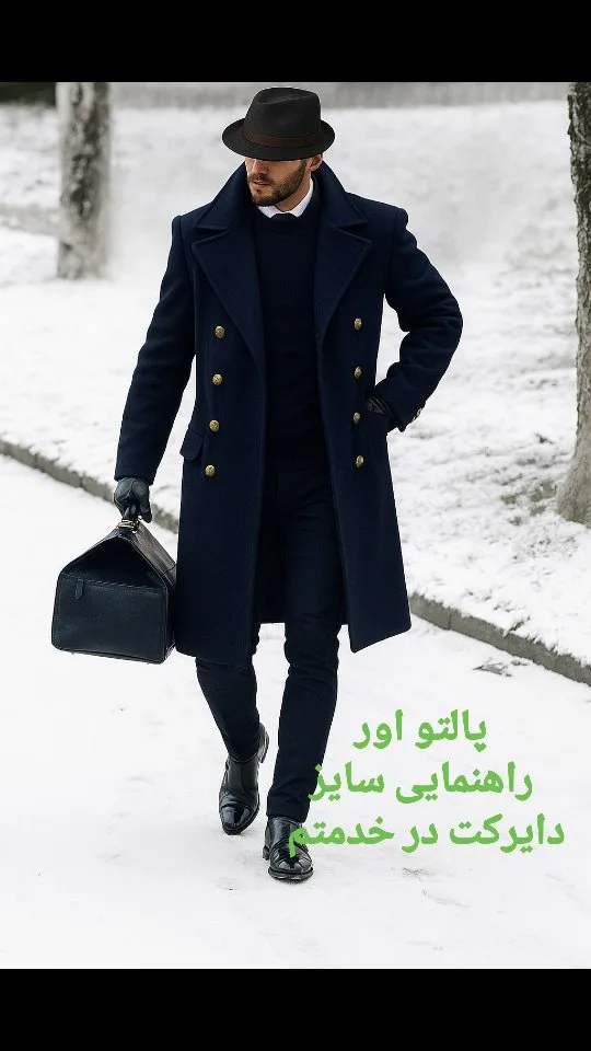 پالتو دبل‌برست بلند، رنگ سرمه‌ای