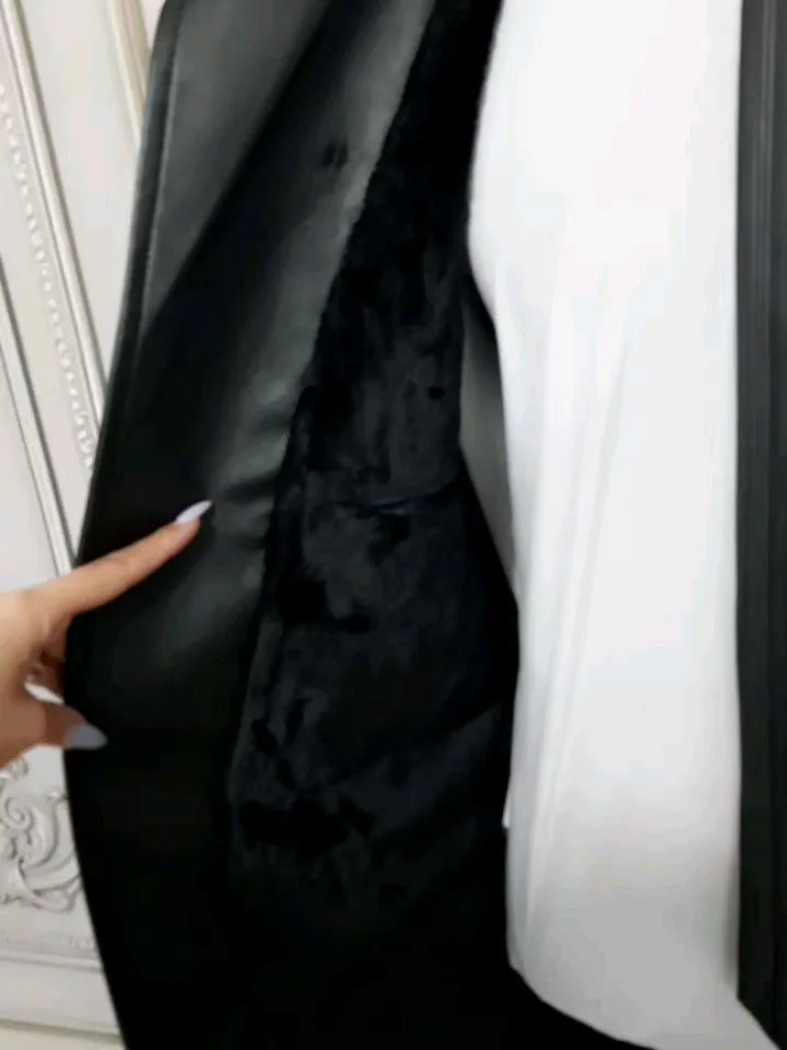 پالتو چرم بلند خزدار