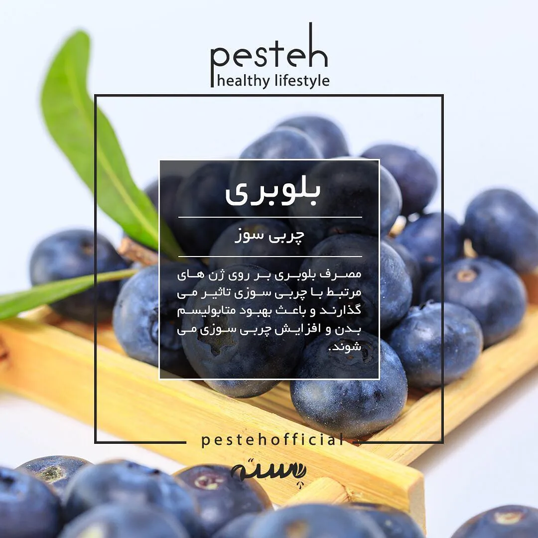 بلوبری خشک، رنگ آبی تیره و سبز، جنس میوه تازه، گرد کوچک