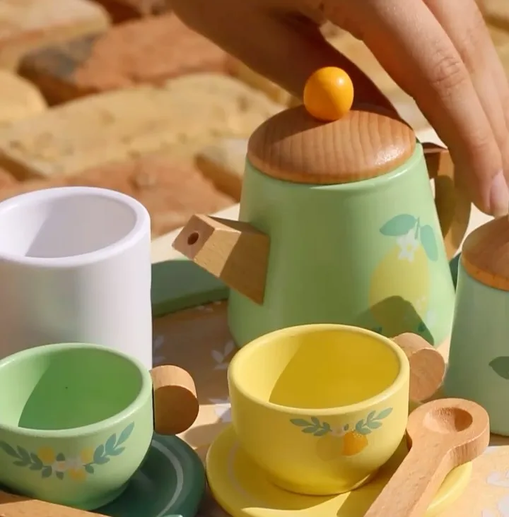 ست چای‌خوری چوبی Vintage Afternoon Tea Set — عکس ۲