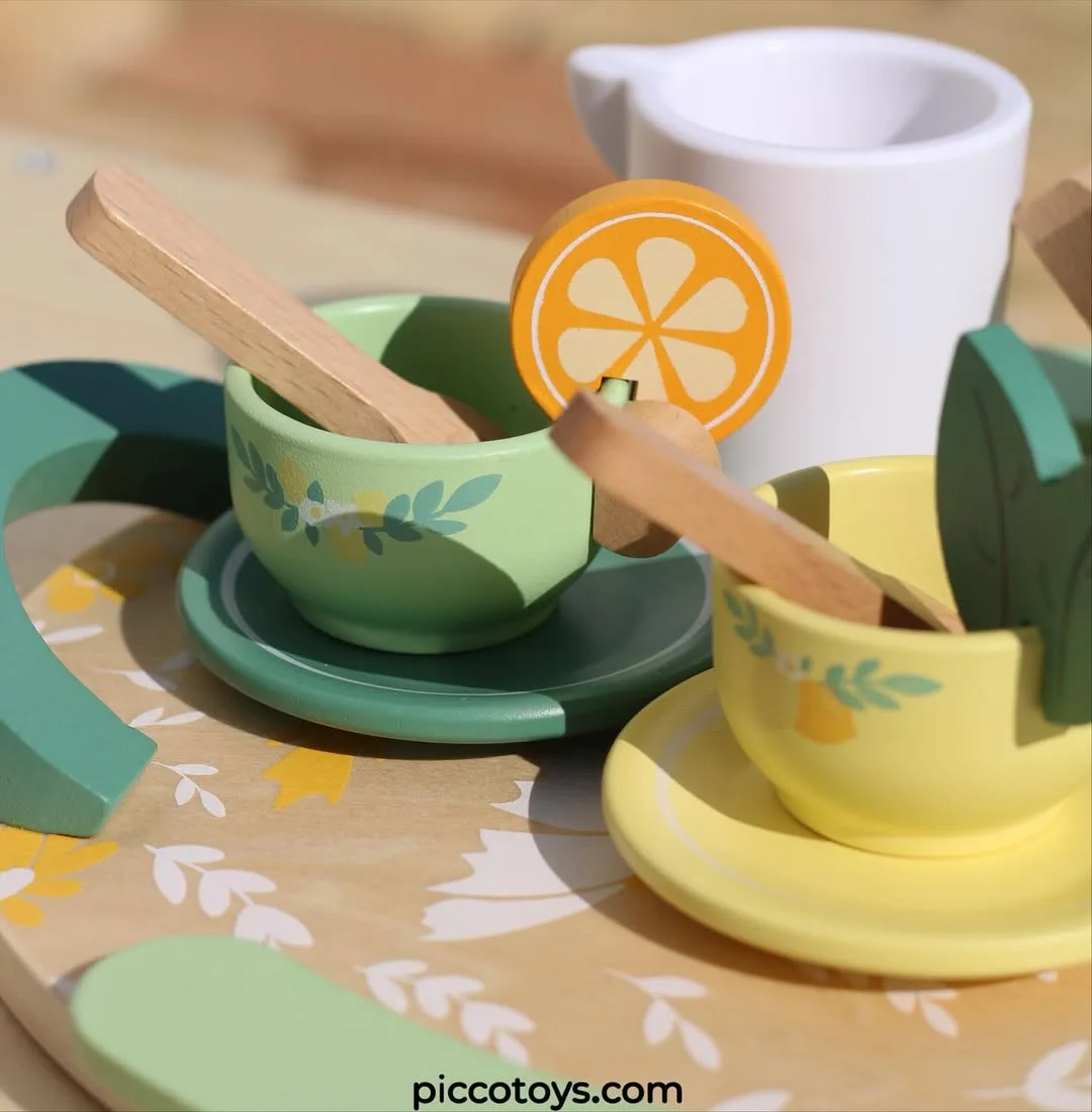 ست چای‌خوری چوبی Vintage Afternoon Tea Set — عکس ۸