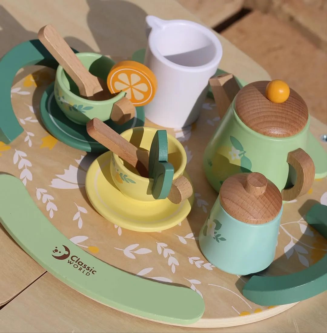 ست چای‌خوری چوبی Vintage Afternoon Tea Set — عکس ۹