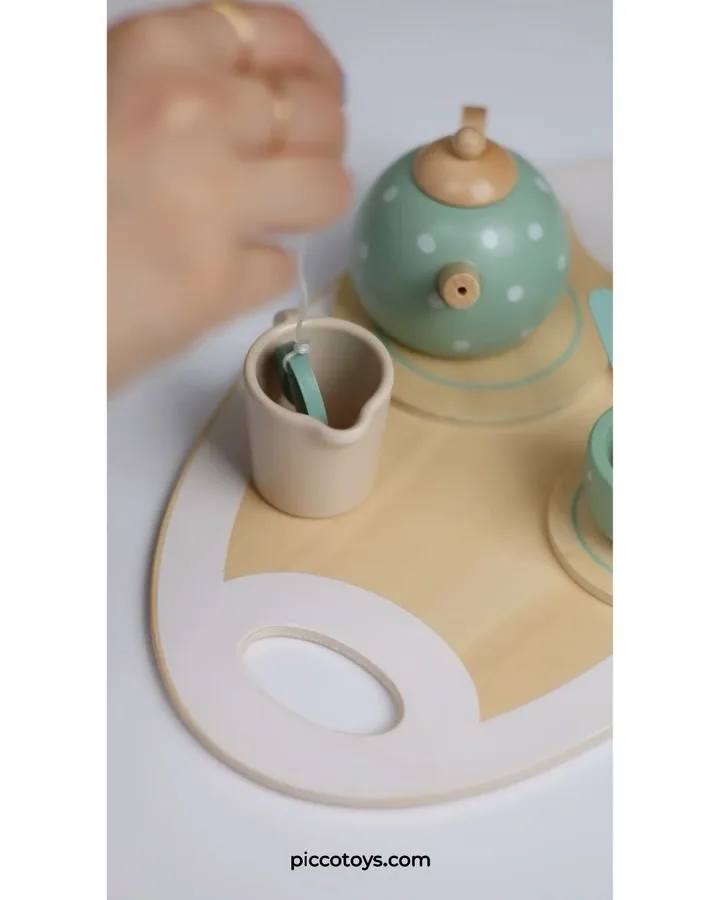 ست چای‌خوری چوبی کودک — عکس ۴