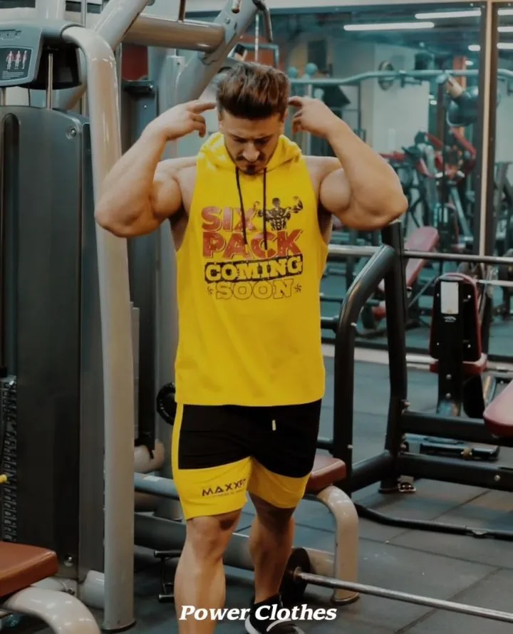 کاور کلاهدار ورزشی، رنگ زرد، بدون آستین، جذب
