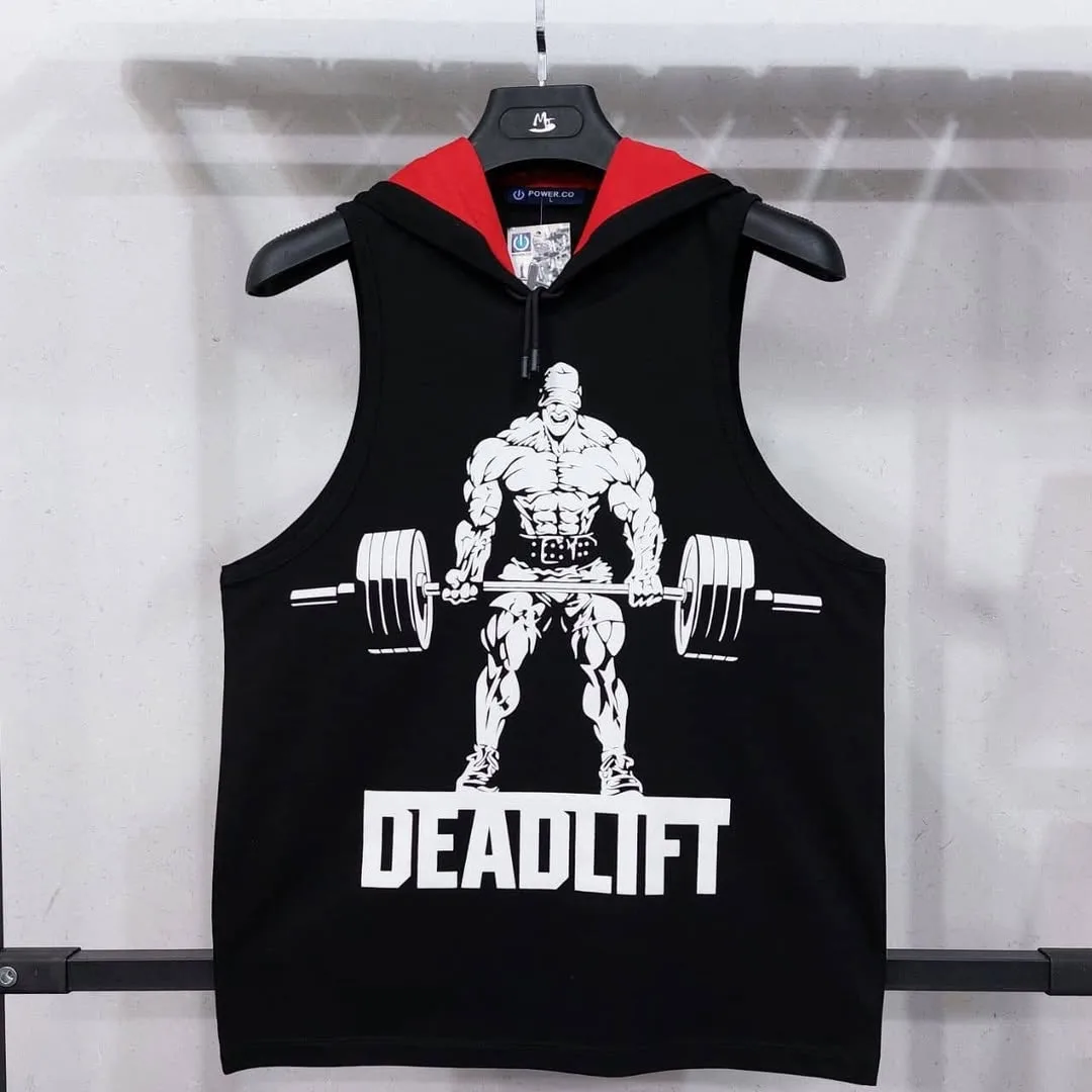 کاور کلاهدار طرح Deadlift، رنگ مشکی، قرمز و سفید، رکابی