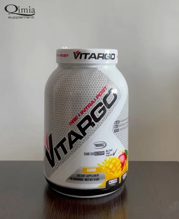 مکمل ویتارگو Vitargo، رنگ سفید و خاکستری، جنس پلاستیک، ظرف