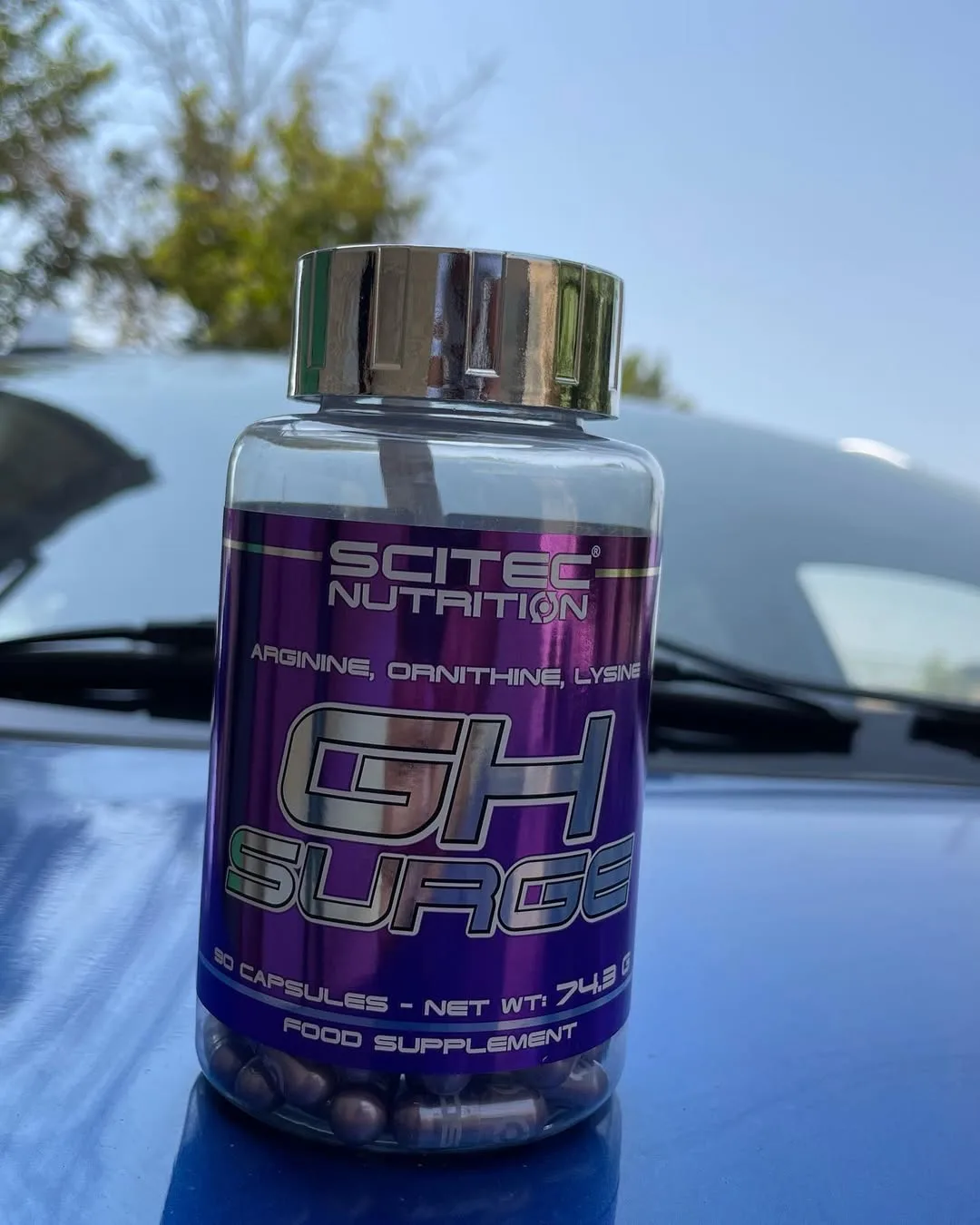 مکمل GH Surge سایتک Scitec Nutrition، رنگ بنفش و نقره‌ای، جنس پلاستیک، بطری استوانه‌ای