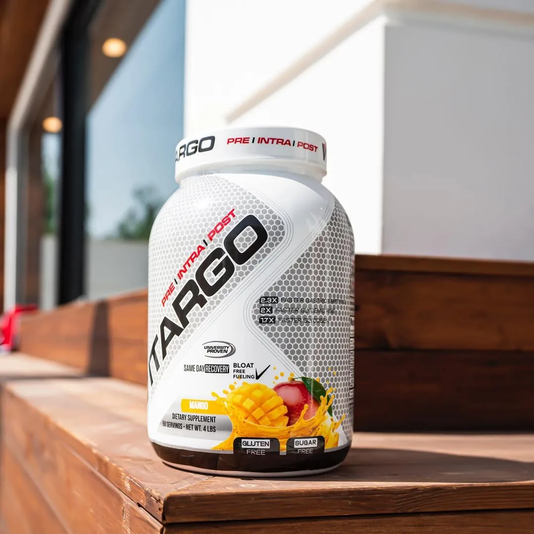 مکمل کربوهیدرات ویتارگو Vitargo، رنگ سفید، سیاه و نارنجی، جنس پلاستیک، استوانه‌ای درب‌دار