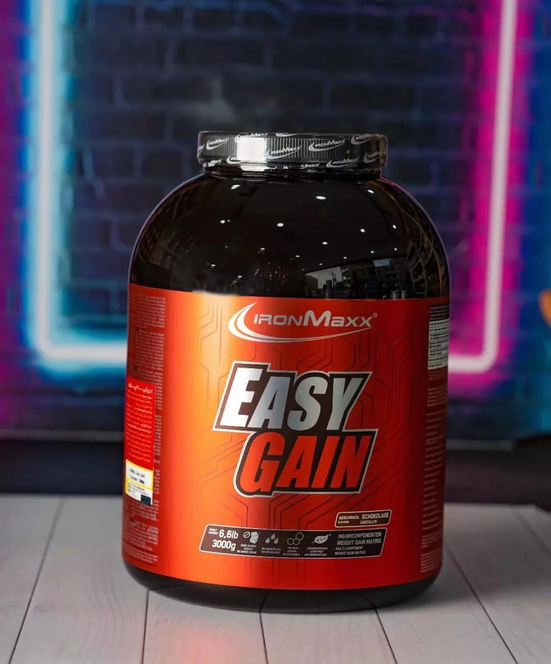 گینر Easy Gain IronMaxx، رنگ قرمز و مشکی، جنس پلاستیک، ظرف پلاستیکی