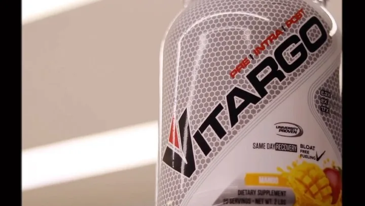 مکمل ویتارگو Vitargo، رنگ سفید، قرمز و مشکی، جنس پلاستیک، ظرف پودر