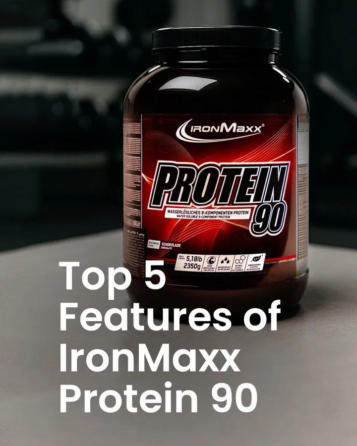 پروتئین ۹۰ IRONMAXX، رنگ مشکی و قرمز، جنس پلاستیک، ظرف درب‌دار