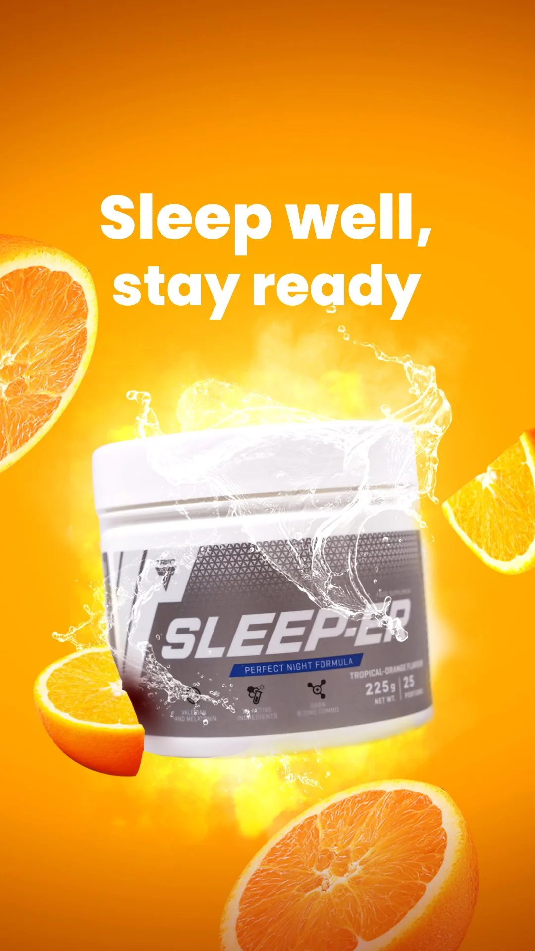 مکمل خواب Sleeper ترک، رنگ سفید، نارنجی و خاکستری، جنس پلاستیک، قوطی پودر
