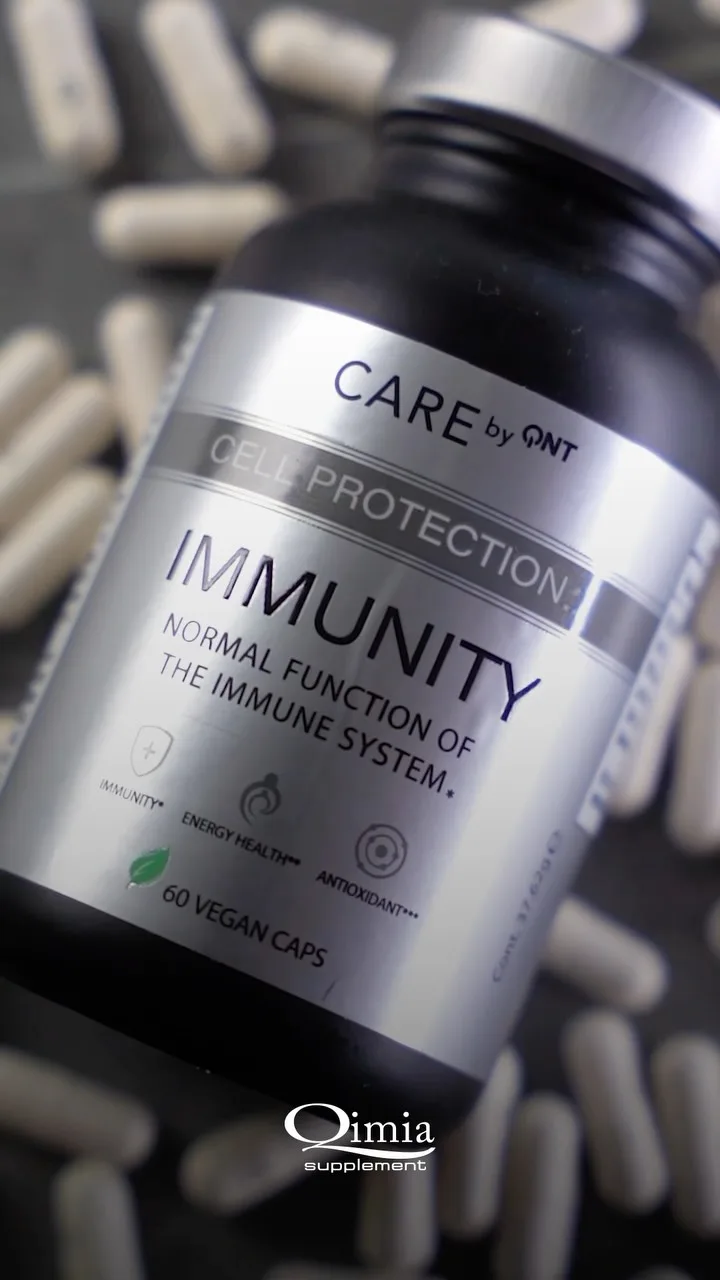 مکمل تقویت سیستم ایمنی CARE QNT، رنگ مشکی و نقره‌ای، جنس پلاستیک، بطری کپسولی