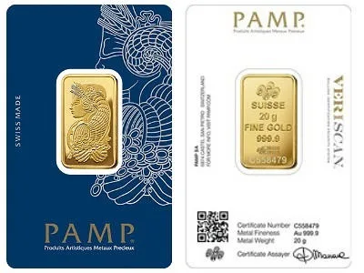 شمش طلا ۲۰ گرمی PAMP