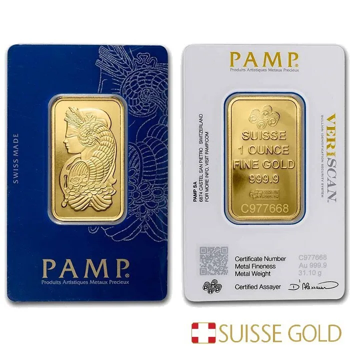 شمش طلا یک اونس PAMP
