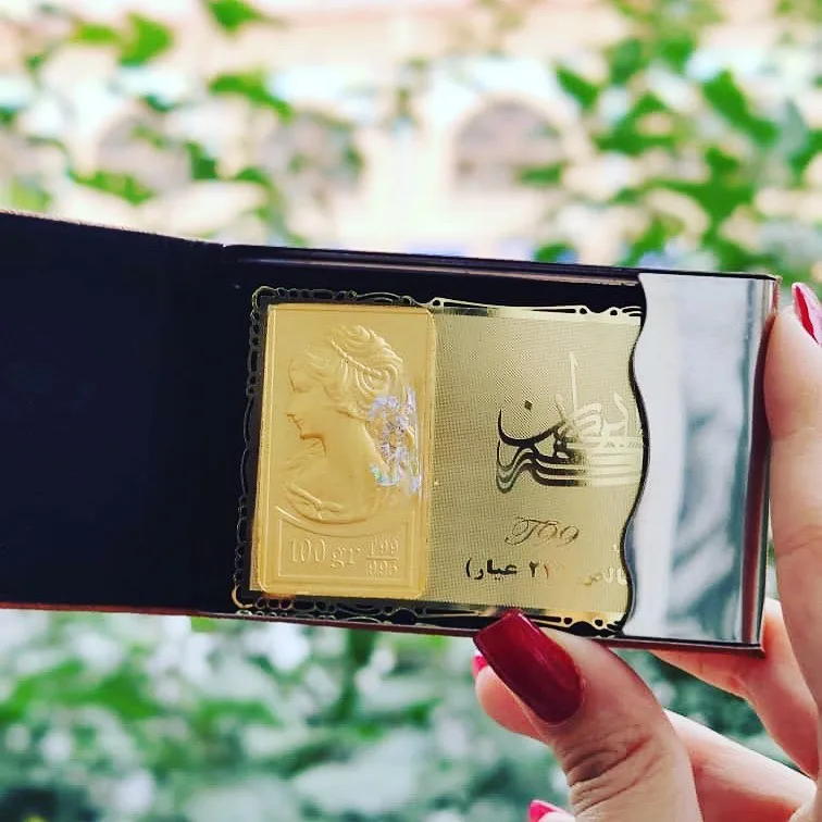 شمش طلا طرح ونوس، رنگ طلایی، مستطیلی