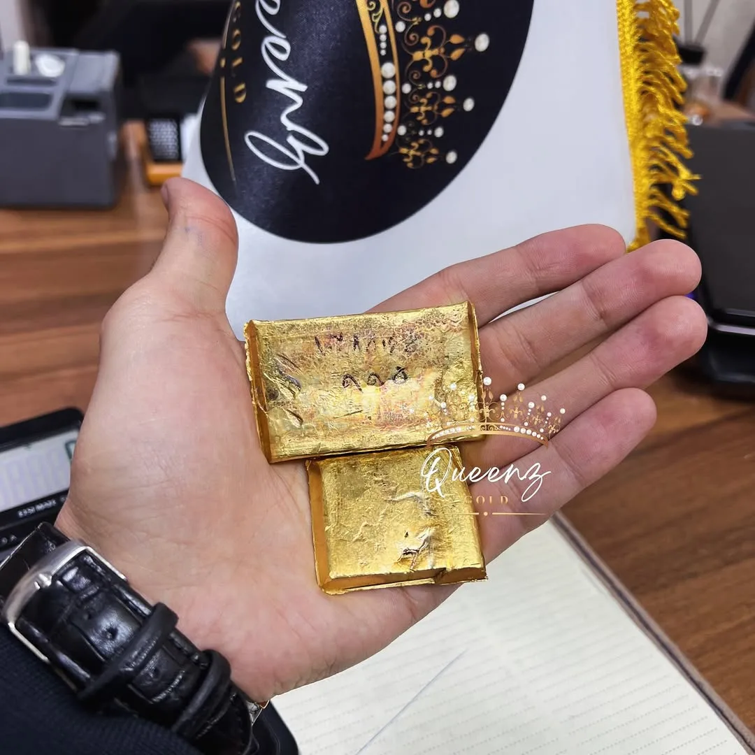 شمش طلای ۹۹۹، رنگ زرد، جنس فلز، مستطیلی شکل