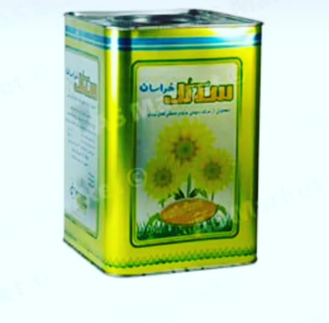 روغن جامد ۵ کیلویی سه گل خراسان، رنگ زرد، جنس فلز، گالن فلزی