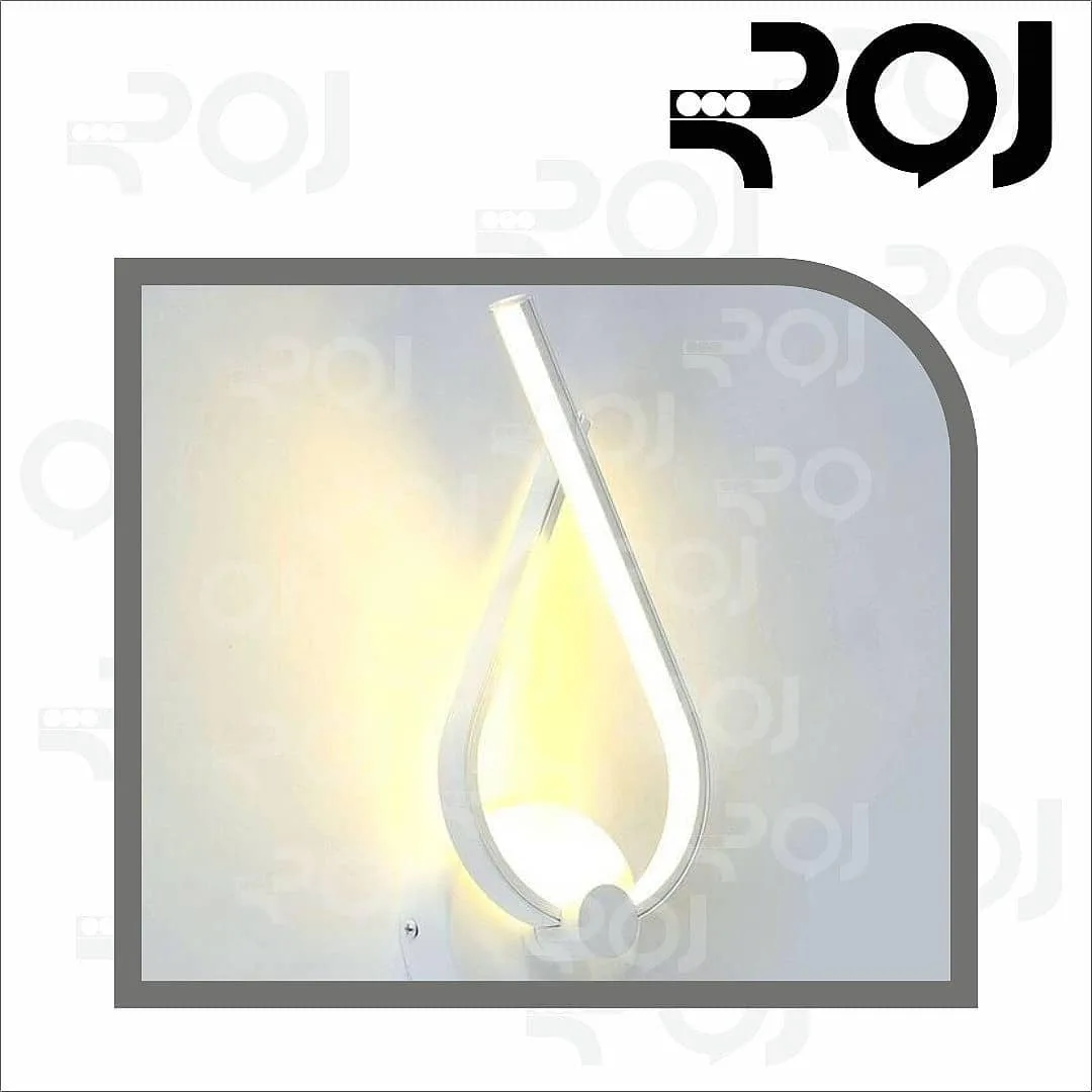 چراغ دیواری SMD سفید مدل یو پیچ، جنس فلز، دیوارکوب مدرن