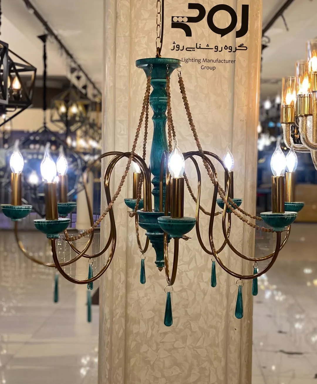 لوستر دلبر پتینه ۸ شاخه