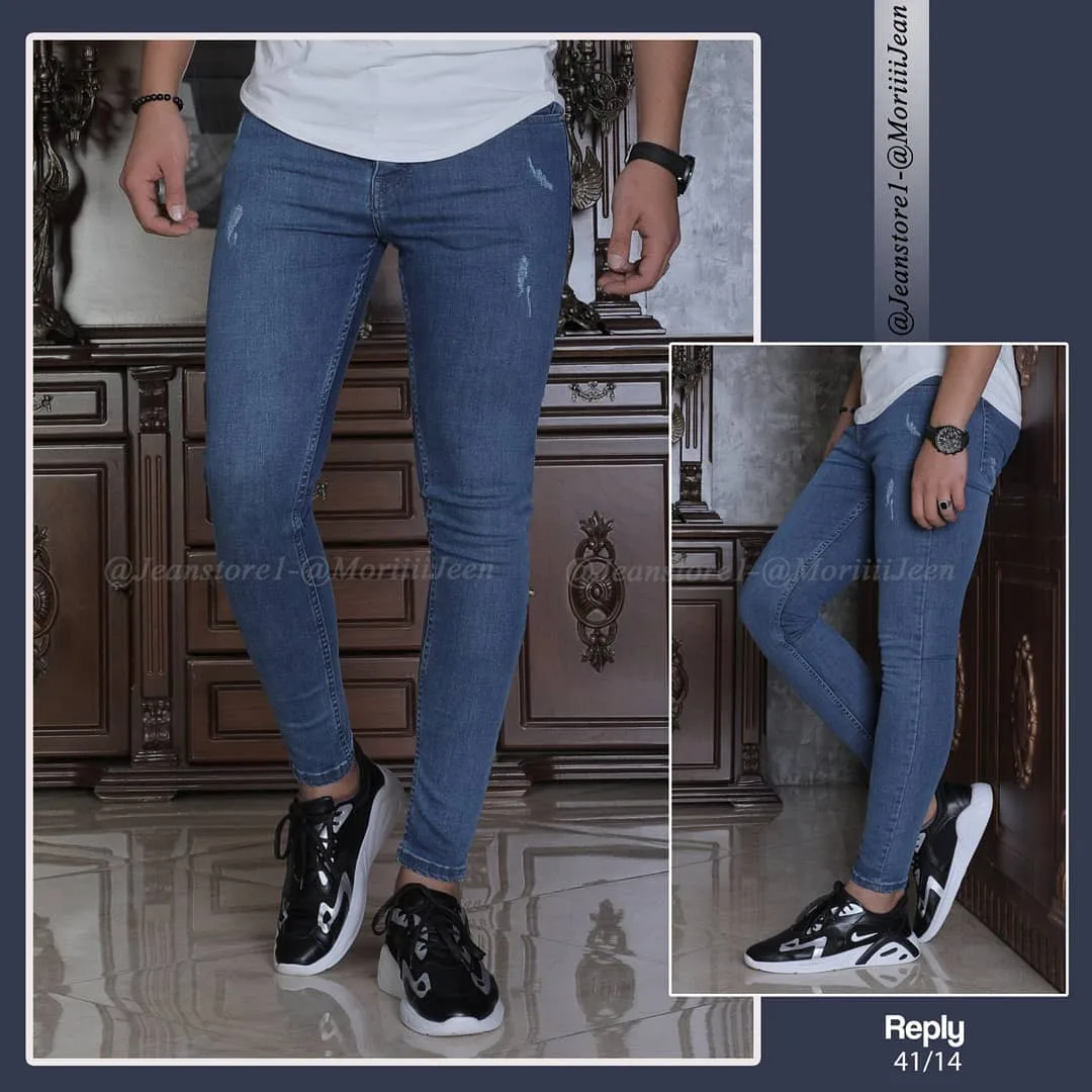 شلوار جین مردانه، رنگ آبی، جذب