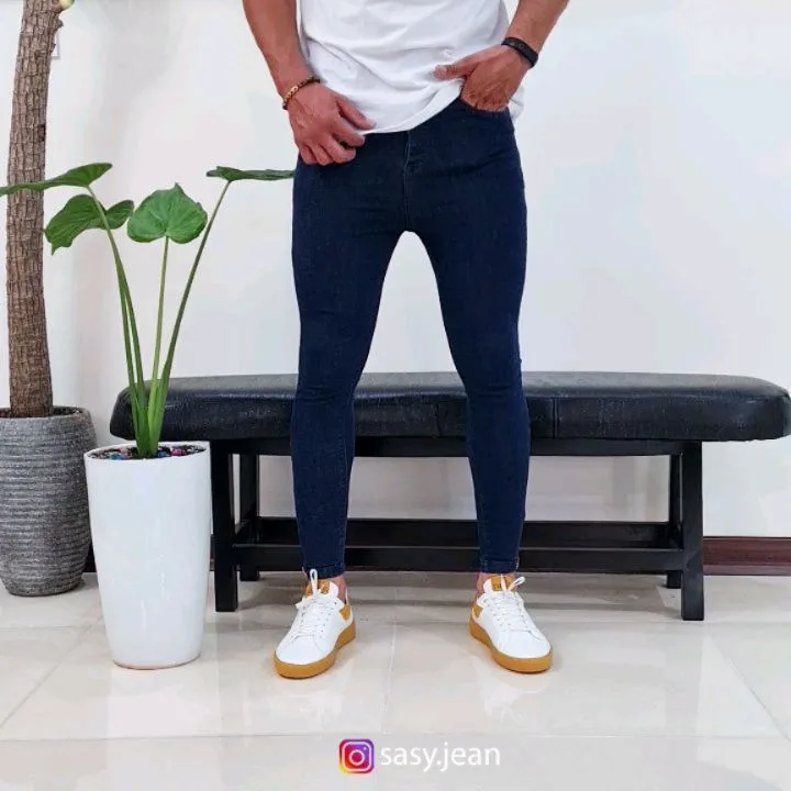 شلوار جین، رنگ سرمهای، جذب، فاق متوسط