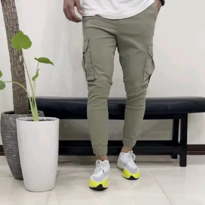 شلوار کتان شش جیب، رنگ سبز زیتونی، جذب، جیب‌دار