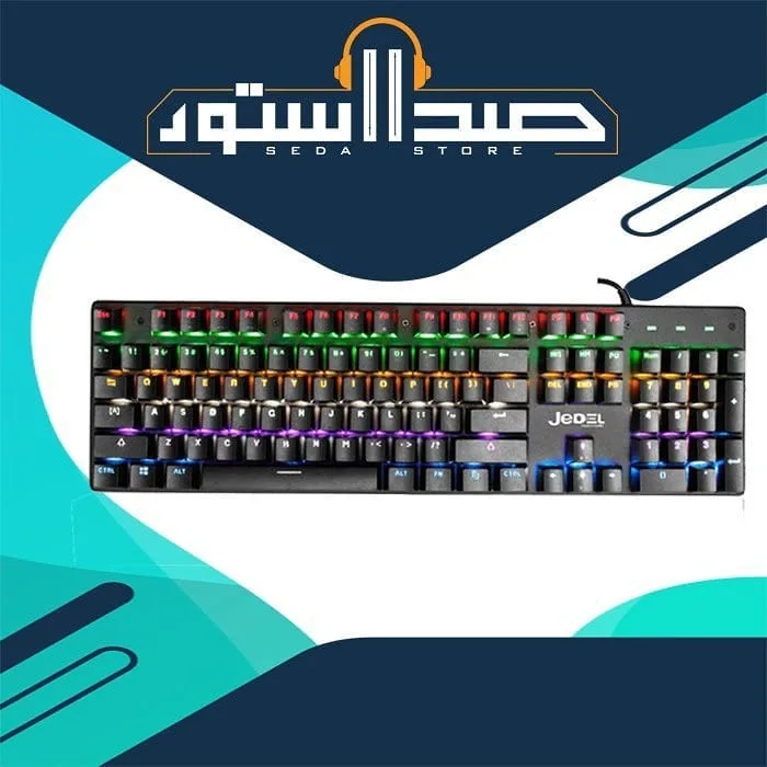 کیبورد گیمینگ KL-73 جدل، رنگ مشکی، جنس پلاستیک و فلز، مکانیکی با سیم